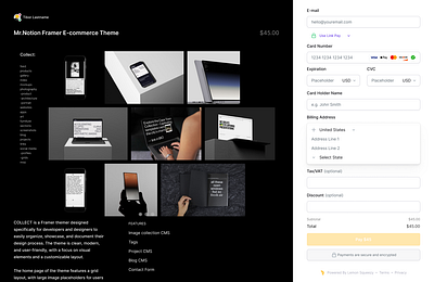 Lemon Squeezy Purchase Page Redesign design figma product design ui ux web