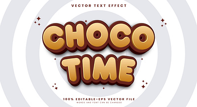 Choco Time 3d editable text style Template cookie time