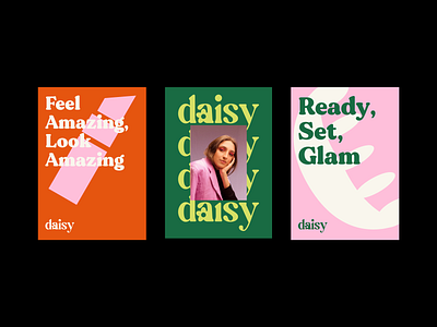 Daisy Poster Designs beauty brand branding colorful design identity makeup modern poster typography