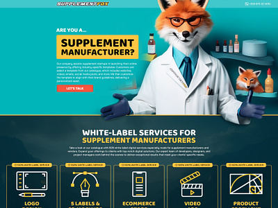 Supplement Manufacturer - Landing Page creative fox landing page nutrition page simple site supplement ui ux website