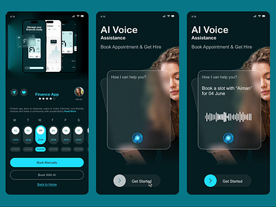 AI Booking With Voice Assistance ai ai interactions artificial intelligence design services geeks in design graphic design interaction design logo design muhammad nawaz rizvi uiux voice assistance