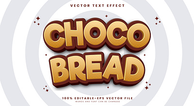 Choco Bread 3d editable text style Template chocolate flavor