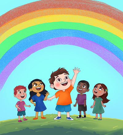 Catch the Rainbow | Child Book Illustration child book illustration coloring book digital art illustration picture book procreate rainbow