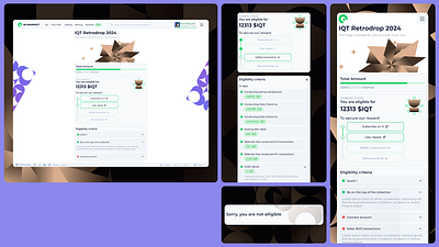 IQT Retrodrop 2024 Eligibility 3d animation app bauhaus branding crypto design eyecandy geknz graphic design graphicdesign illustration landingpage logo motion graphics nft nftdesign ui ux webflow