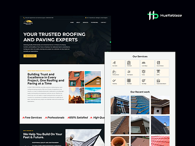 Roofing and Paving Service Website Design branding graphic design logo ui