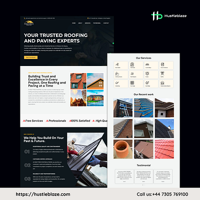 Roofing and Paving Service Website Design branding graphic design logo ui