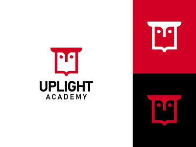 Uplight Academy Logo Design academy logo book logo brand identity branding clean logo education logo logo designs modern logo owl book logo owl logo skills logo uplight academy uplight logo