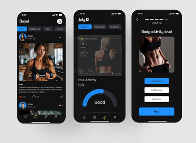 FitGym's Mobile App design figma ui