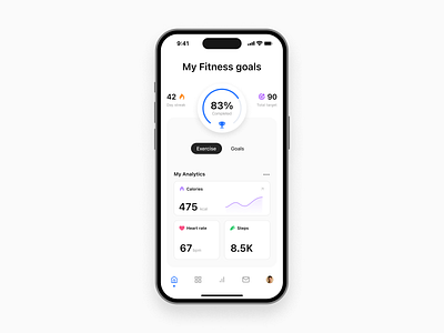 Fitness goals app fitness health healthcase ios mobile product design ui