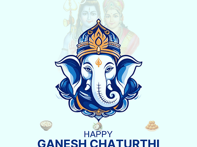 HAPPY GANESH CHATRUTHI festivalcard festivalposter figma figmadesign ganesh ganeshchaturthi ui wishingfestival wishingposter