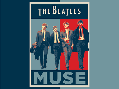 The Beatles Poster┃Graphic Design branding design graphic design illustration muse poste the beatles typography ui ux