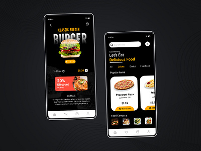 Fast Food App Ui Design branding burger design fast food food food app food ui graphic design restaurant