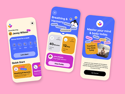 Yoga Studio App Design app design ui ux uxdesign