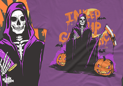 IUG Halloween | T-shirt / Sticker Illustration digital art grim reaper halloween illustration t shirt design