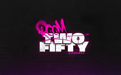 Room TwoFifty Podcast design graffiti logo podcast