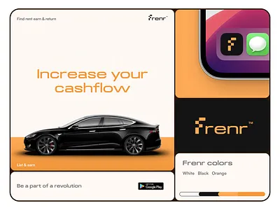 Frenr - Car rental platform brand identity branding figma graphic design logo ui