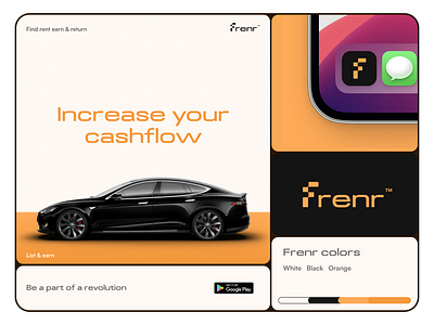 Frenr - Car rental platform brand identity branding figma graphic design logo ui