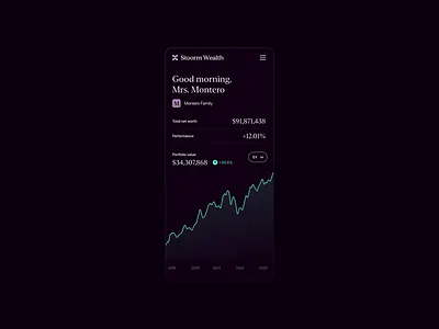 Investor App - Start screen asset union b2b chart design enterprise finance financial fintech invest investment mobile app ui