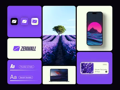 ZenWall - Wallpaper up/download platform brand identity branding graphic design logo ui