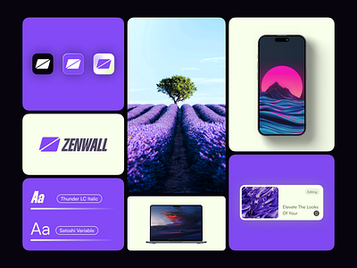 ZenWall - Wallpaper up/download platform brand identity branding graphic design logo ui