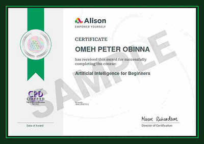 AI cert certificate diploma ui