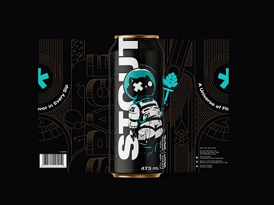 Space Stout Beer packaging design beer beer can design beercanart branding craft beer creativepackaging design graphic design identity illustration label packaging packaging design product design typography vector visual identity