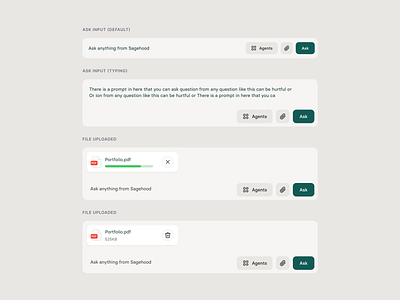 Input components / Sagehood ai ai app ai components ai design ai driven component dashboard design fields file upload inputs landing uidesign upload a file web