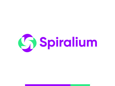 Spiralium - Logo Design sleek tech branding. spiralium