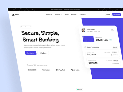 Fintech Hero Section app landing page application bank bank app banking app design fintech free figma file freebie landing page minimal saas design minimal web design mobile app modern saas modern web design saas ui ux web web design