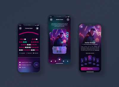 iOS Ticketing App UI UX Design app ui app usability appui branding business cinematic experience dashboard design graphic design ios ios app design landing page mobile app interface modern design trends movie ticketing app seamless navigation ui uiux design ux