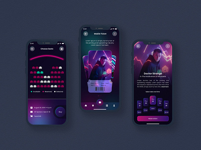 iOS Ticketing App UI UX Design app ui app usability appui branding business cinematic experience dashboard design graphic design ios ios app design landing page mobile app interface modern design trends movie ticketing app seamless navigation ui uiux design ux