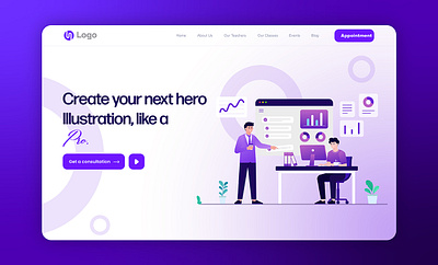 Landing Page Illustration design hero illustration illustration landing page illustration vector website illustration