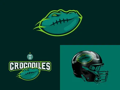 Coritiba Crocodiles - Redesign alligator american football ball branding crocodiles design dribbble football illustration logo nfl sportlogo