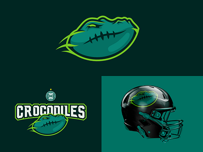 Coritiba Crocodiles - Redesign alligator american football ball branding crocodiles design dribbble football illustration logo nfl sportlogo