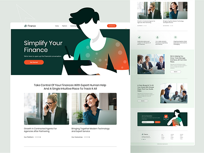 Finance Landing Page abstract application banking business design finance graphic design growth header illustration illustrations landing page minimal saas software ui web web app web design website