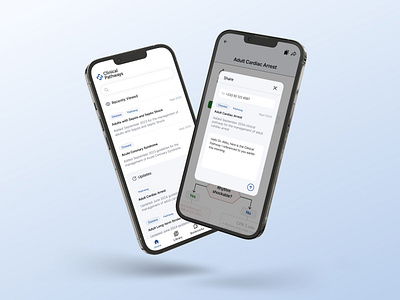 Clinical Pathways App (Ghana) app design mobile phone search share text ui ux