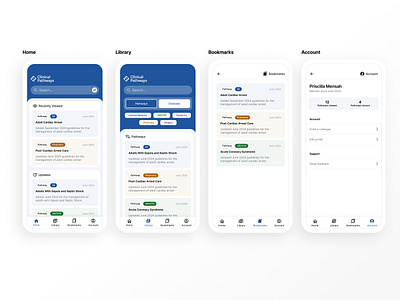 Clinical Pathways App (Ghana) Hi-Fi Prototype button design library prototype search ui ux ux design wireframe