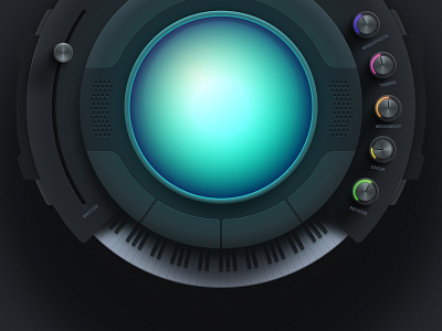 Circular VST UI futuristic gui instrument interface keyboard knob music orb tech ui vst