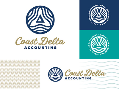 Coast Delta Accounting Logo accounting badge brand branding coast concept delta design graphic design identity logo logo design math numbers waves