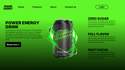 Energy Drink Landing Page beginner beverage design drink soda ui ux