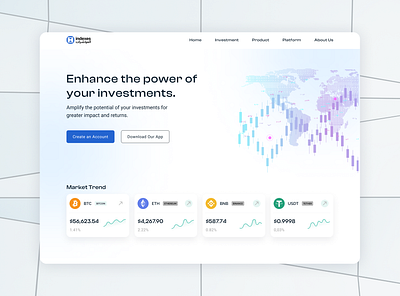 Crypto investment platform bitcoin cards clean ui crypto cryptocurrency investment light web design