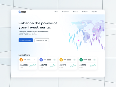 Crypto investment platform bitcoin cards clean ui crypto cryptocurrency investment light web design