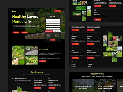 Lawncare Website Design app app design app ui branding design illustration ui ui ux ui ux design website ui