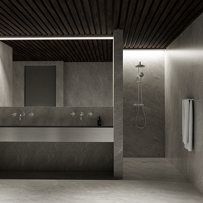 Minimalist Marble Bathroom - imagine.io 3D Rendering 3dvisualization