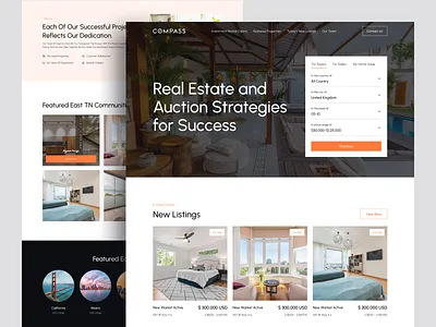 Real Estate Auction Website apartment architecture auction business company website elegant housing interface landing page property real estate real estate agency real estate landing page real property real state web real state. residence web design website website design