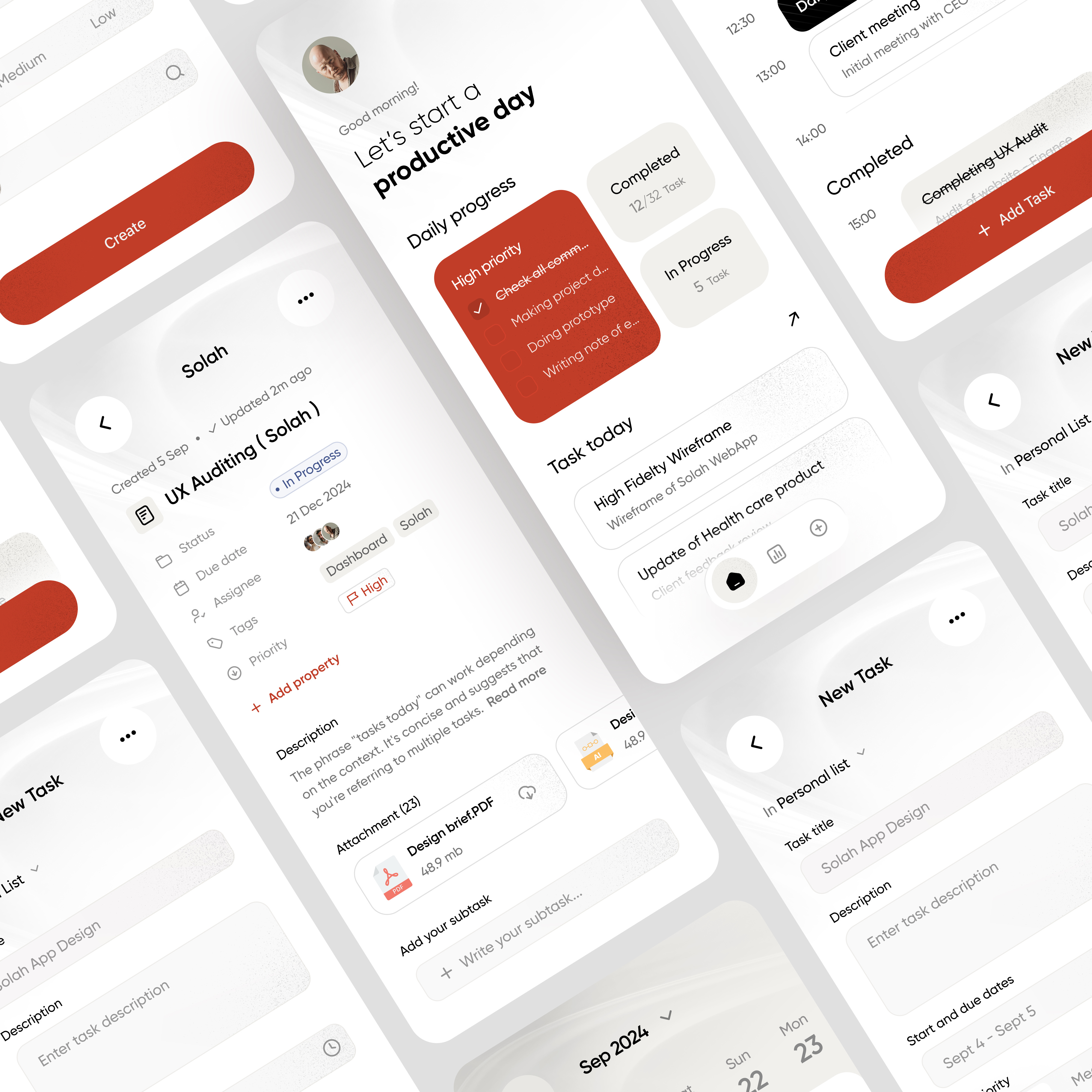 Example of Minimalist Task App Design