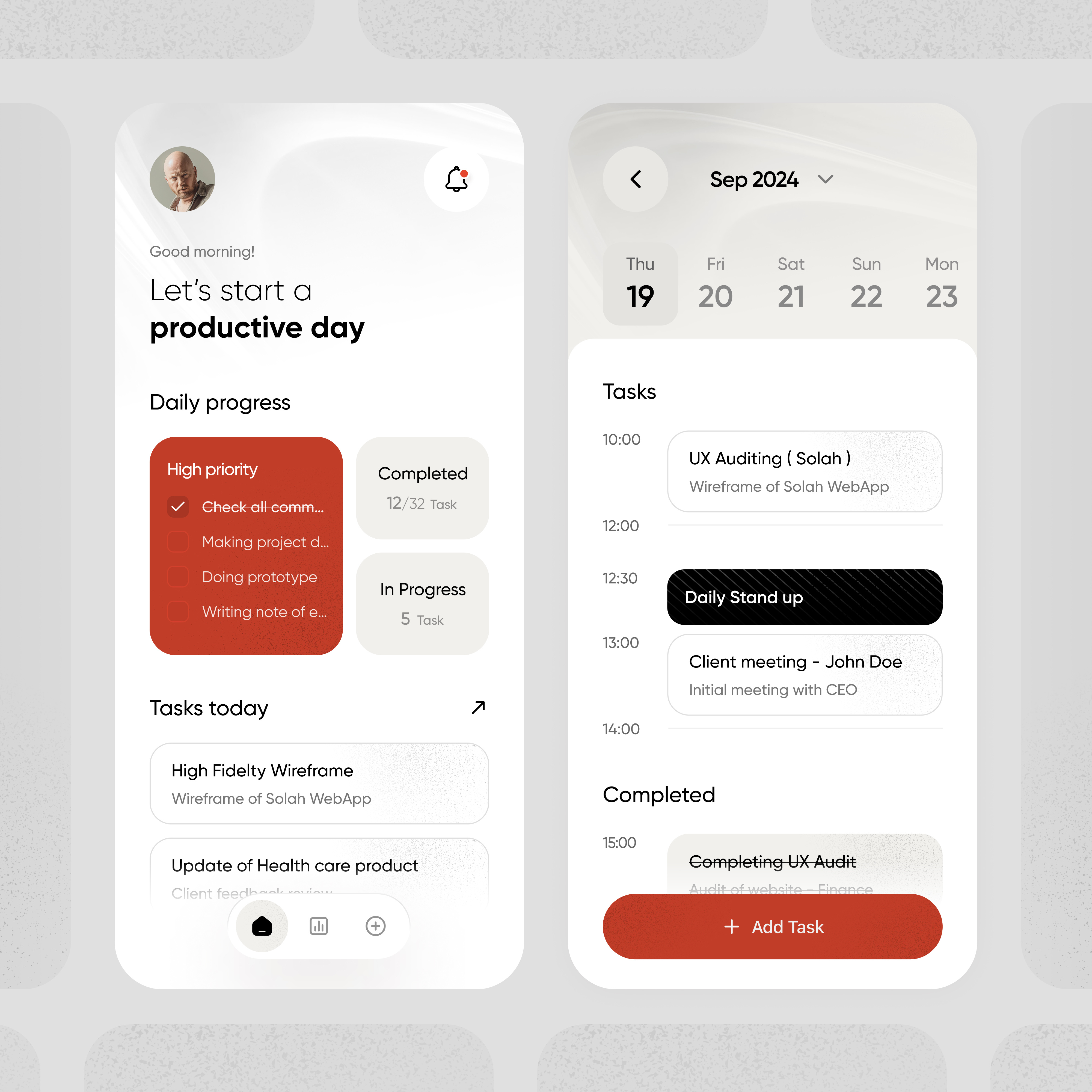 Example of Minimalist Task App Design