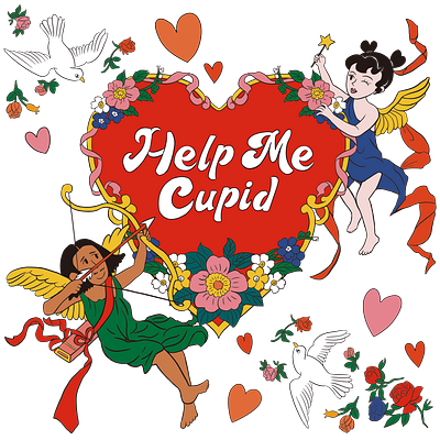 Help me cupid Illustration angel artwork character cupid cute drawing graphic design heart illustration korean love valentine valentineday