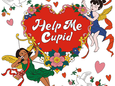 Help me cupid Illustration angel artwork character cupid cute drawing graphic design heart illustration korean love valentine valentineday