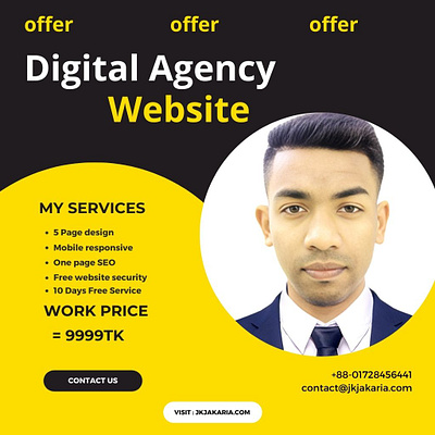 Digital agency website Offer agency website blog website ecommerce website elementor expert jkjakaria landing page design webdesigner website woocommerce wordpress website